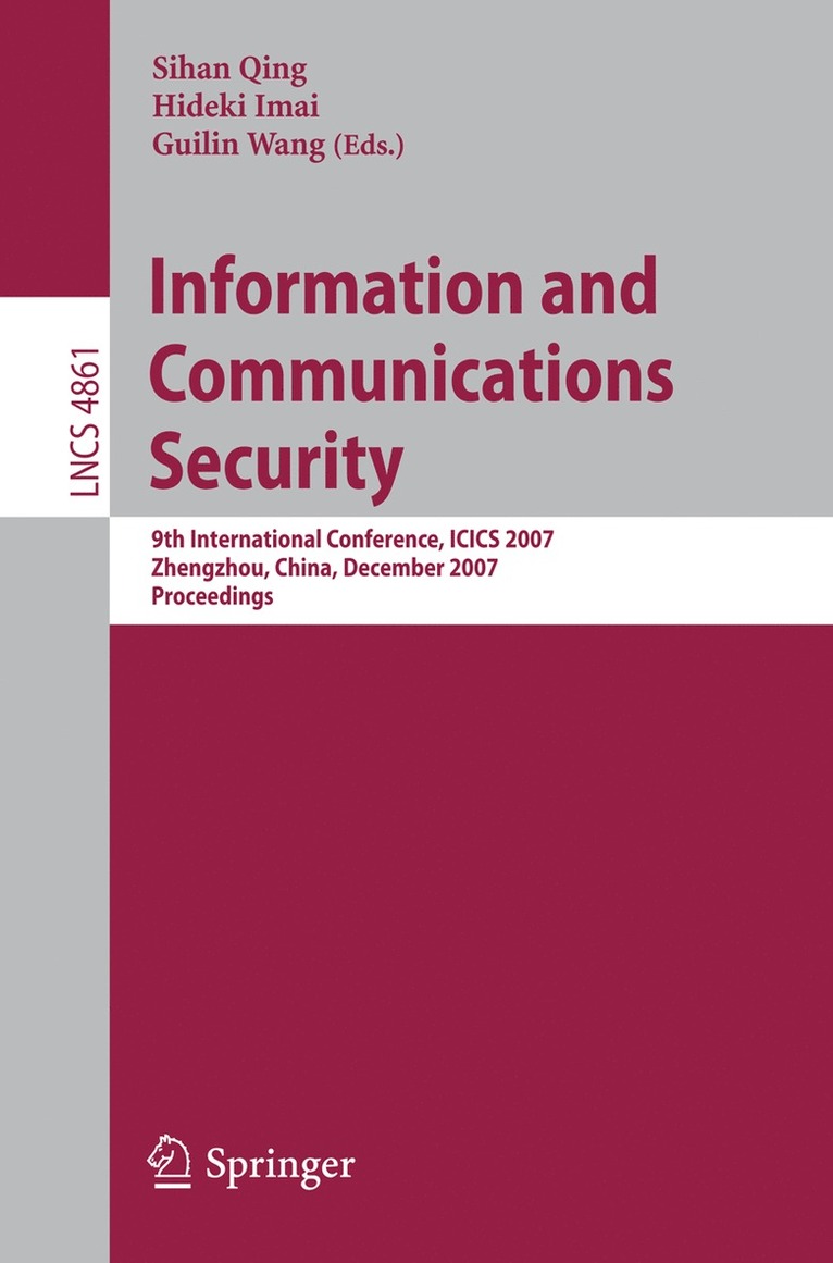 Hideki Imai, Guilin Wang - Information and Communications Security, Häftad