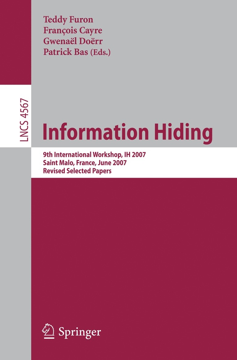 Teddy Furon, François Cayre, Gwenaël DoërrG, Patrick Bas, Fran Ois Cayre, Gwenaël Doërrg - Information Hiding, Häftad