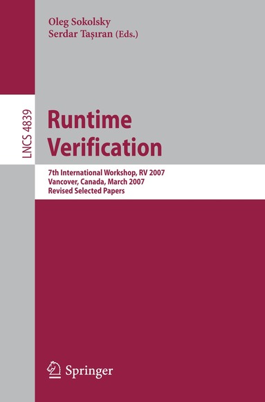 Oleg Sokolsky, Serdar Tasiran - Runtime Verification, Häftad