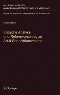 bokomslag Kritische Analyse und Reformvorschlag zu Art. II Genozidkonvention