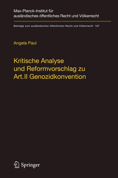 bokomslag Kritische Analyse und Reformvorschlag zu Art. II Genozidkonvention