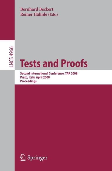 Bernhard Beckert, Reiner Hähnle - Tests and Proofs, Häftad