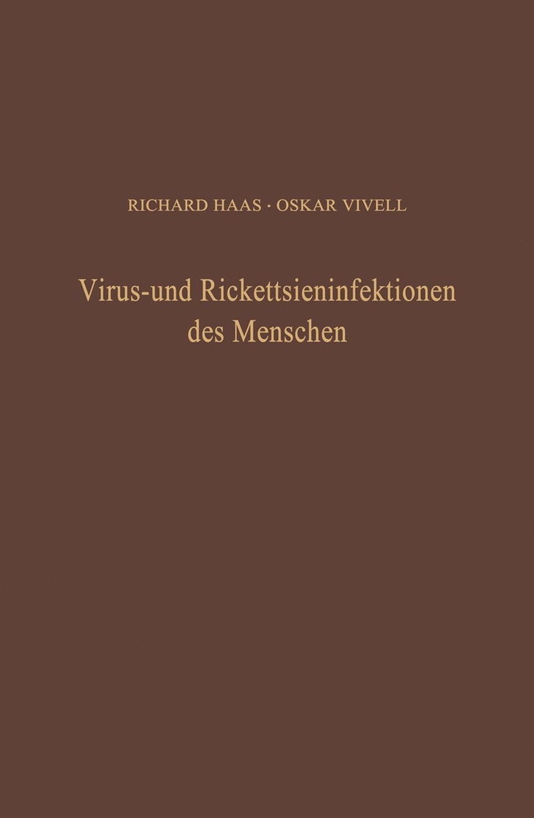 Virus- und Rickettsieninfektionen des Menschen 1