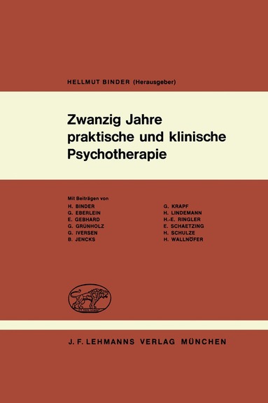 H. Binder - Zwanzig Jahre praktische und klinische Psychotherapie, Häftad