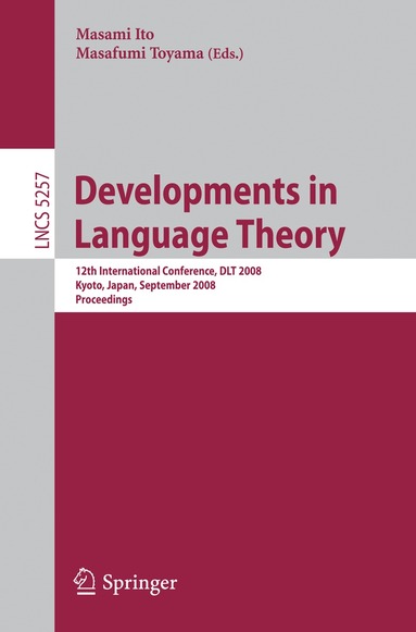 Masami Ito, Masafumi Toyama - Developments in Language Theory, Häftad