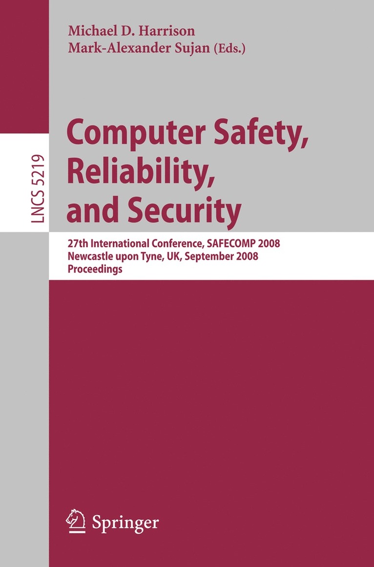 Michael Douglas Harrison, Mark-Alexander Sujan - Computer Safety, Reliability, and Security, Häftad