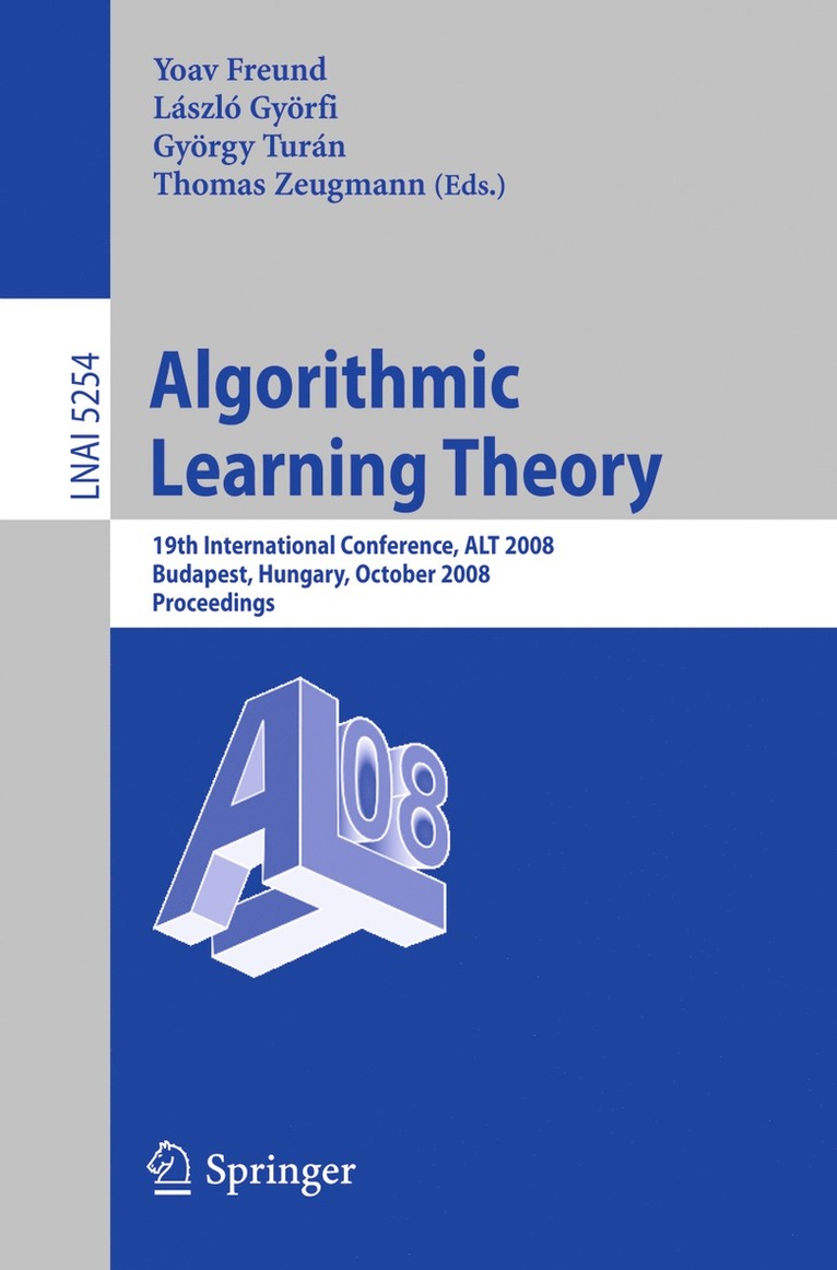 Algorithmic Learning Theory 1