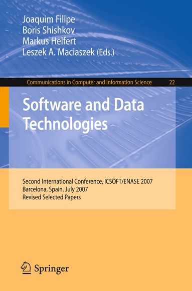 Joaquim Filipe, Boris Shishkov, Markus Helfert, Leszek Maciaszek - Software and Data Technologies, Häftad