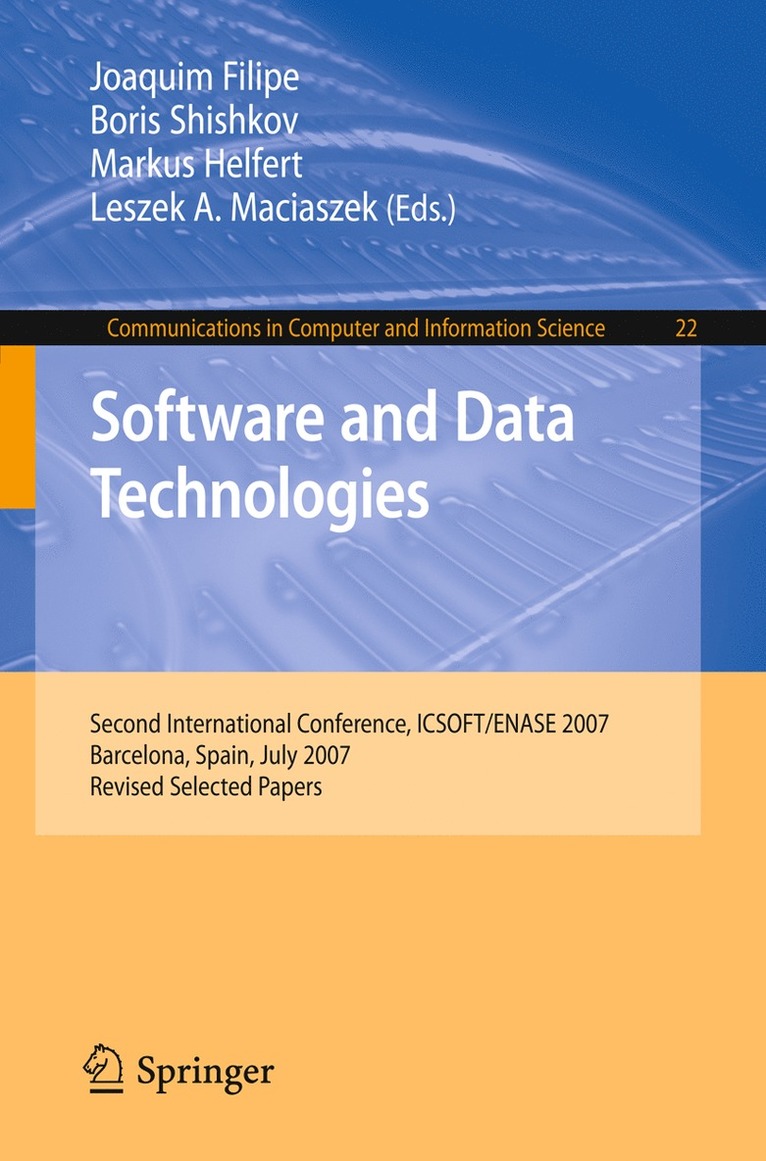 Joaquim Filipe, Boris Shishkov, Markus Helfert, Leszek Maciaszek - Software and Data Technologies, Häftad