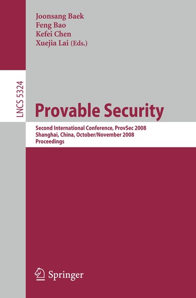 Joon Sang Baek, Feng Bao, Kefei Chen, Xuejia Lai - Provable Security, Häftad