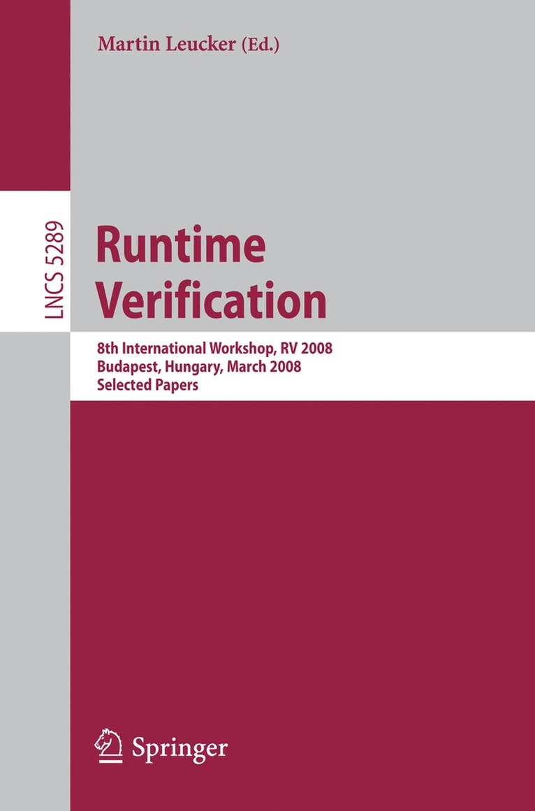 Martin Leucker - Runtime Verification, Häftad
