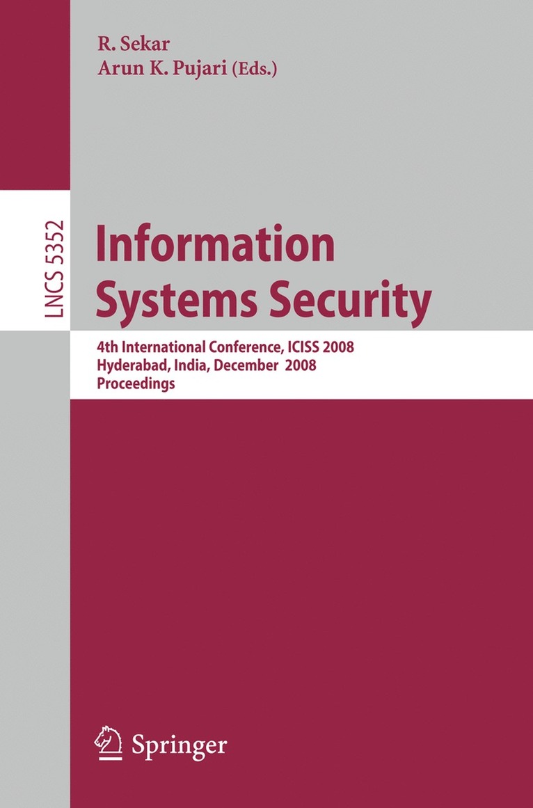 R. Sekar, Arun K. Pujari - Information Systems Security, Häftad