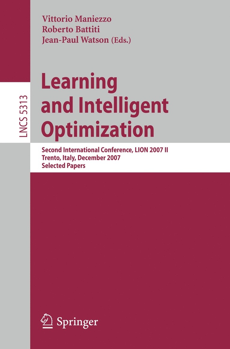 Vittorio Maniezzo, Roberto Battiti, Jean-Paul Watson - Learning and Intelligent Optimization, Häftad