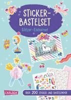 Bastelset für Kinder: Sticker-Bastelset: Glitzer-Einhörner 1