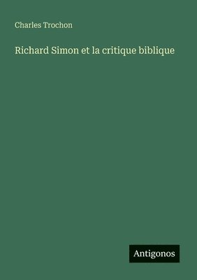 bokomslag Richard Simon et la critique biblique