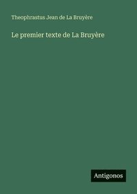 bokomslag premier texte de La Bruyère