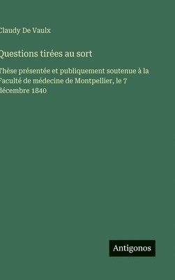 bokomslag Questions tirées au sort