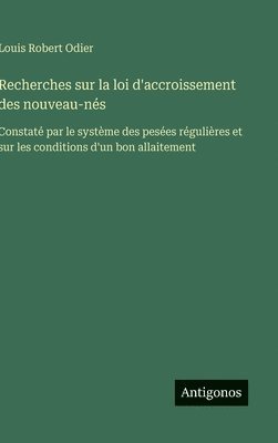 bokomslag Recherches sur la loi d'accroissement des nouveau-nés