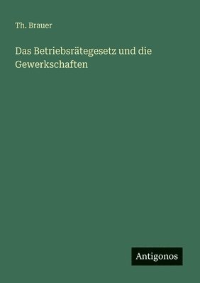bokomslag Betriebsrätegesetz und die Gewerkschaften
