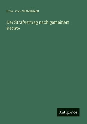 bokomslag Strafvertrag nach gemeinem Rechte