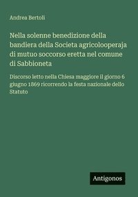 bokomslag Nella solenne benedizione della bandiera della Societa agricolooperaja di mutuo soccorso eretta nel comune di Sabbioneta: Discorso letto nella Chiesa