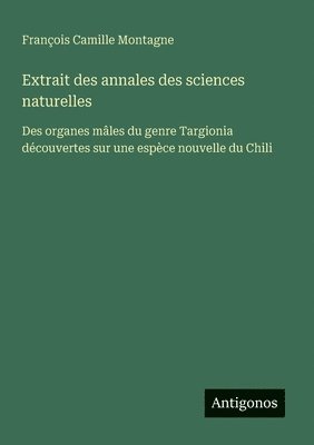 bokomslag Extrait des annales des sciences naturelles