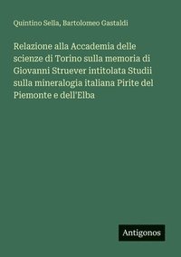 bokomslag Relazione alla Accademia delle scienze di Torino sulla memoria di Giovanni Struever intitolata Studii sulla mineralogia italiana Pirite del Piemonte e dell'Elba