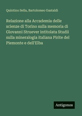 bokomslag Relazione alla Accademia delle scienze di Torino sulla memoria di Giovanni Struever intitolata Studii sulla mineralogia italiana Pirite del Piemonte e dell'Elba