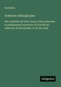 bokomslag Sciences chirurgicales