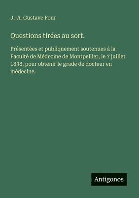 bokomslag Questions tirées au sort.