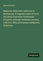 bokomslag Relazione delle feste celebrate in Modena per le auguste nozze di S.A.R. l'arciduca Francesco Ferdinando d'Austria, principe ereditario estense, colla R.A. della principessa Adelgonda di Baviera