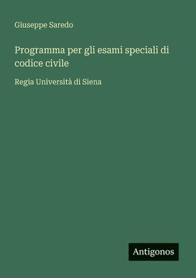 bokomslag Programma per gli esami speciali di codice civile