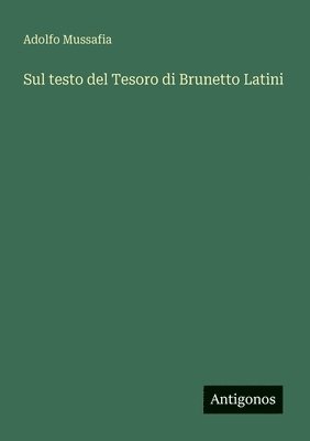 bokomslag Sul testo del Tesoro di Brunetto Latini