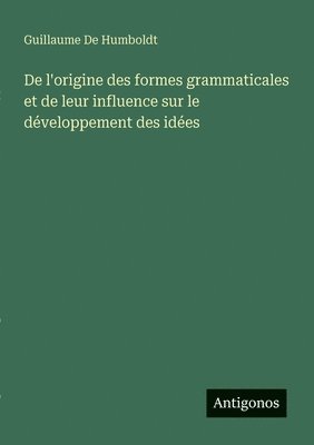bokomslag De l'origine des formes grammaticales et de leur influence sur le développement des idées