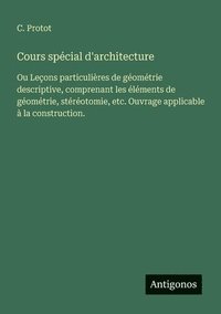 bokomslag Cours spécial d'architecture