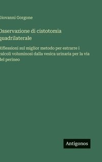 bokomslag Osservazione di cistotomia quadrilaterale: Riflessioni sul miglior metodo per estrarre i calcoli voluminosi dalla vesica urinaria per la via del perin