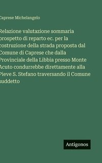 bokomslag Relazione valutazione sommaria prospetto di reparto ec. per la costruzione della strada proposta dal Comune di Caprese che dalla Provinciale della Lib
