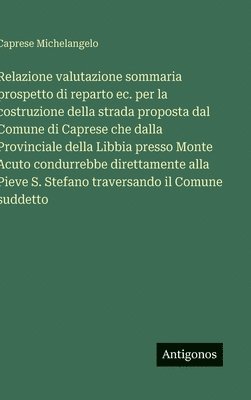 bokomslag Relazione valutazione sommaria prospetto di reparto ec. per la costruzione della strada proposta dal Comune di Caprese che dalla Provinciale della Lib