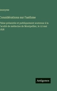bokomslag Considérations sur l'asthme