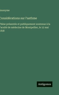 bokomslag Considérations sur l'asthme