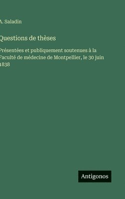 bokomslag Questions de thèses