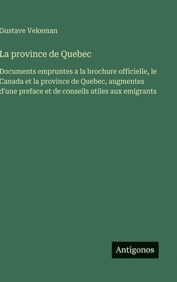 bokomslag province de Quebec