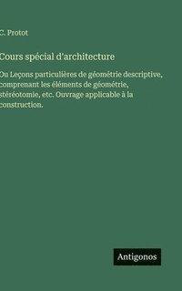 bokomslag Cours spécial d'architecture
