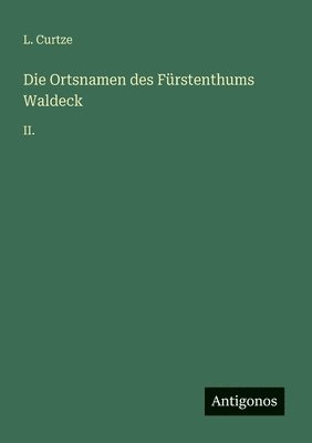 Ortsnamen des Fürstenthums Waldeck