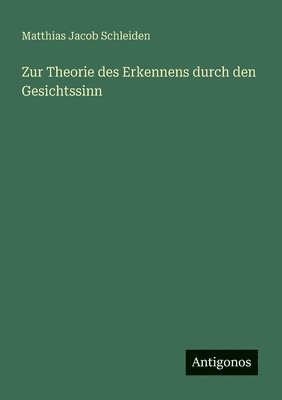 bokomslag Zur Theorie des Erkennens durch den Gesichtssinn