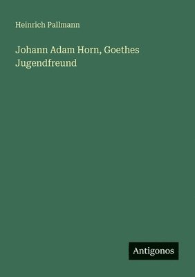 bokomslag Johann Adam Horn, Goethes Jugendfreund