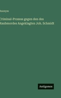 bokomslag Criminal-Prozess gegen den des Raubmordes Angeklagten Joh. Schmidt