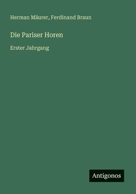 bokomslag Pariser Horen
