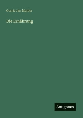 bokomslag Die Ernährung
