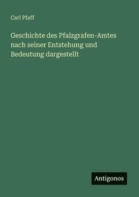 bokomslag Geschichte des Pfalzgrafen-Amtes nach seiner Entstehung und Bedeutung dargestellt